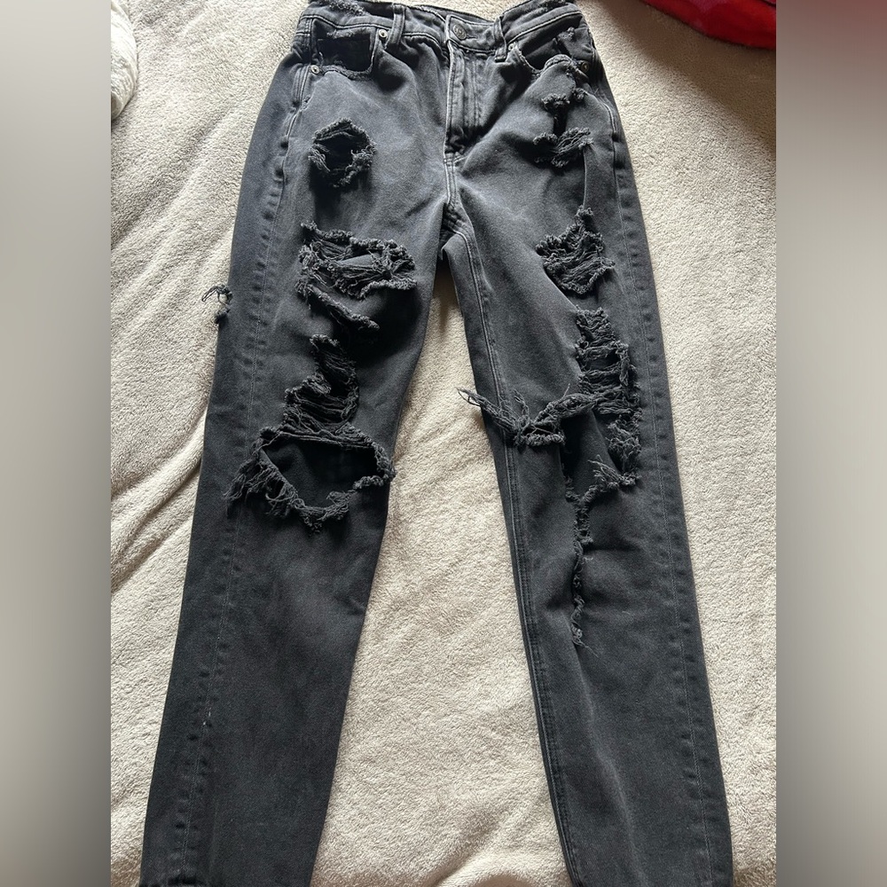 American Eagle Outfitters Distressed Black Ripped Jeans